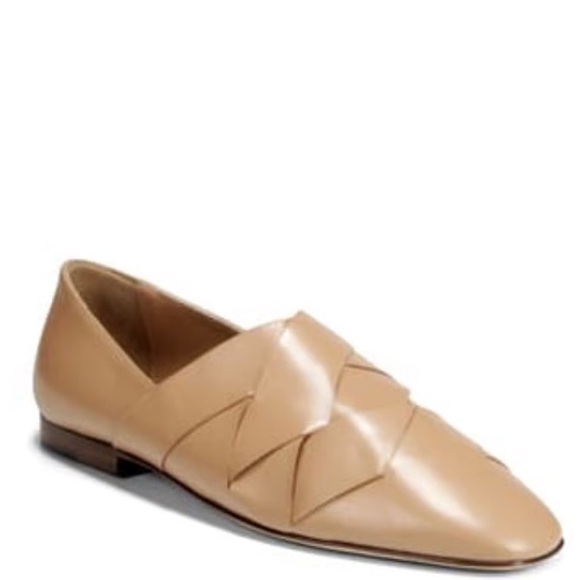 Via Spiga Shoes - Via Spiga Women's Tan Leather Woven Ballet Flats (Size 7)